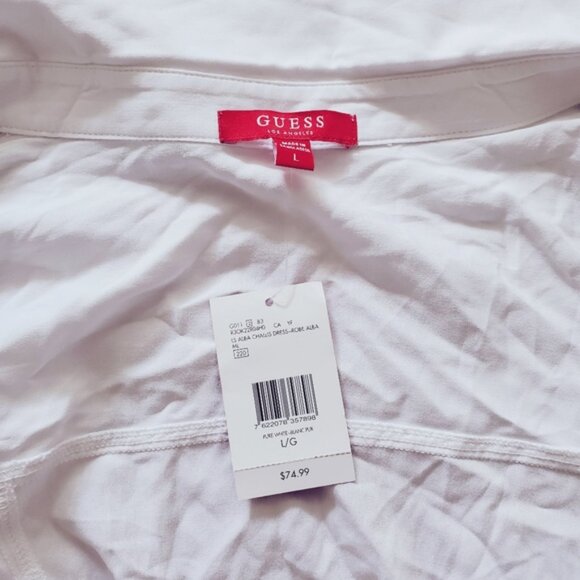 NWT Guess Los Angeles White Challis Robe Dress - Picture 10 of 14